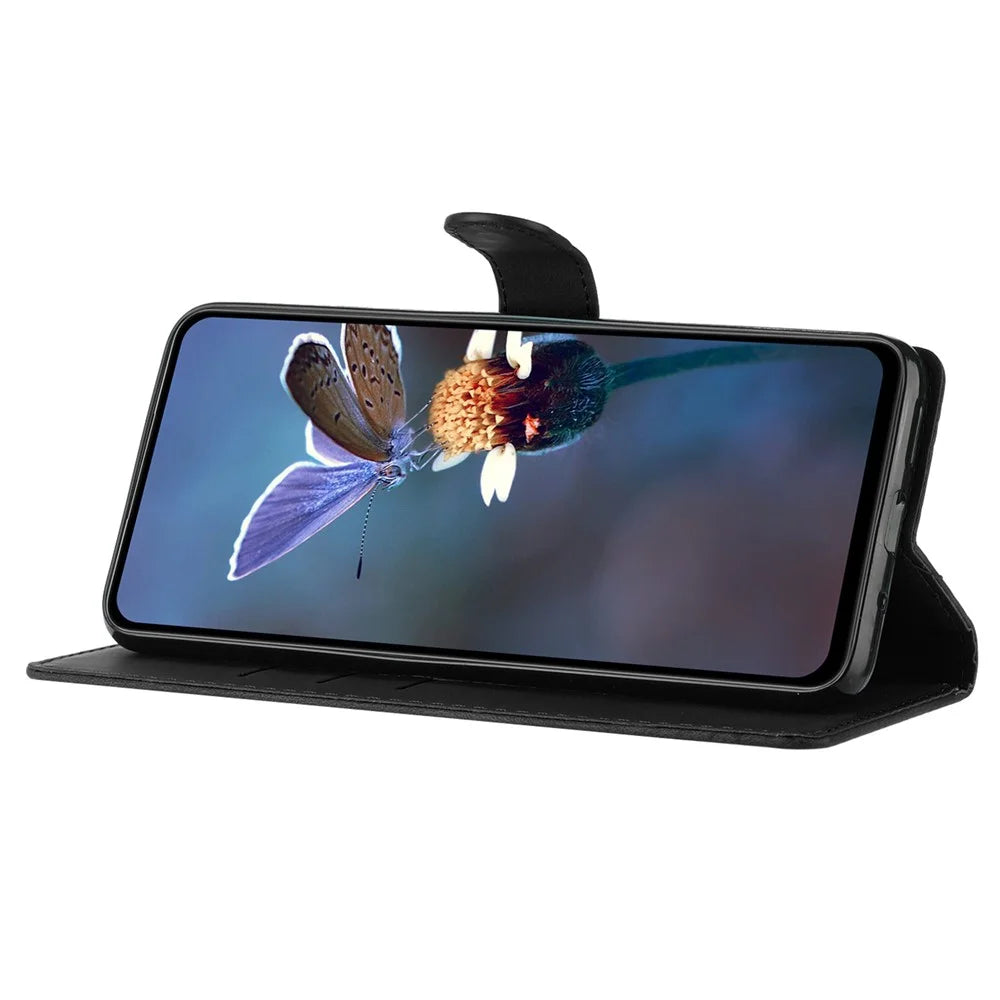 For Samsung Galaxy S24+ Case Imprinted Stand Phone Shell Wallet PU Leather Magnetic Phone Cover - Black - 2