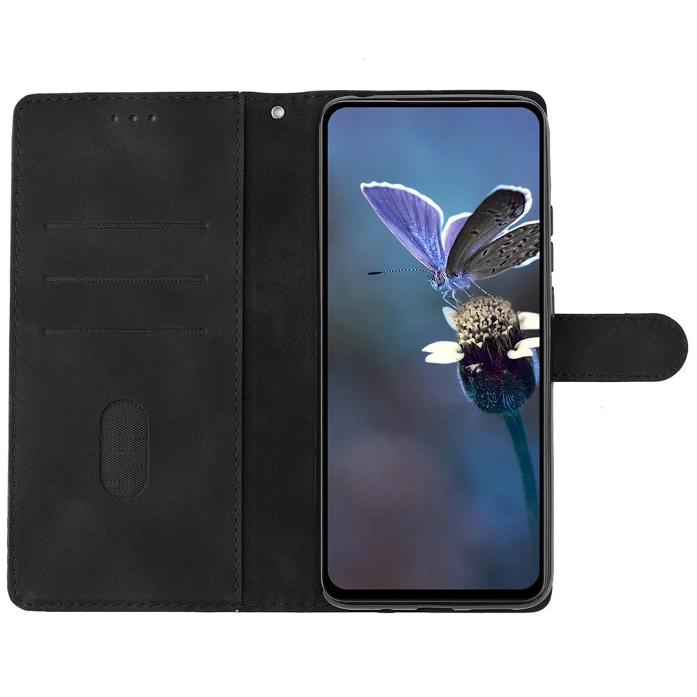 For Samsung Galaxy S24+ Case Imprinted Stand Phone Shell Wallet PU Leather Magnetic Phone Cover - Black - 3