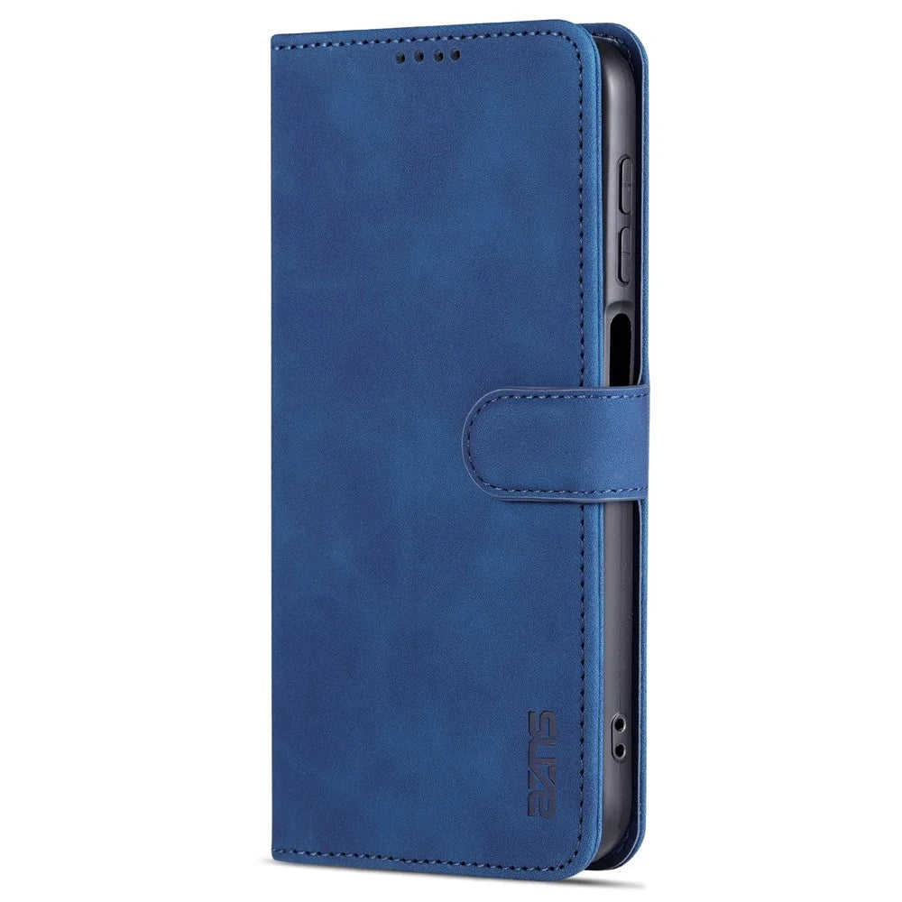 AZNS For Samsung Galaxy A15 4G Cell Phone Case Anti-Scratch PU Leather Wallet Phone Cover - Blue - 7