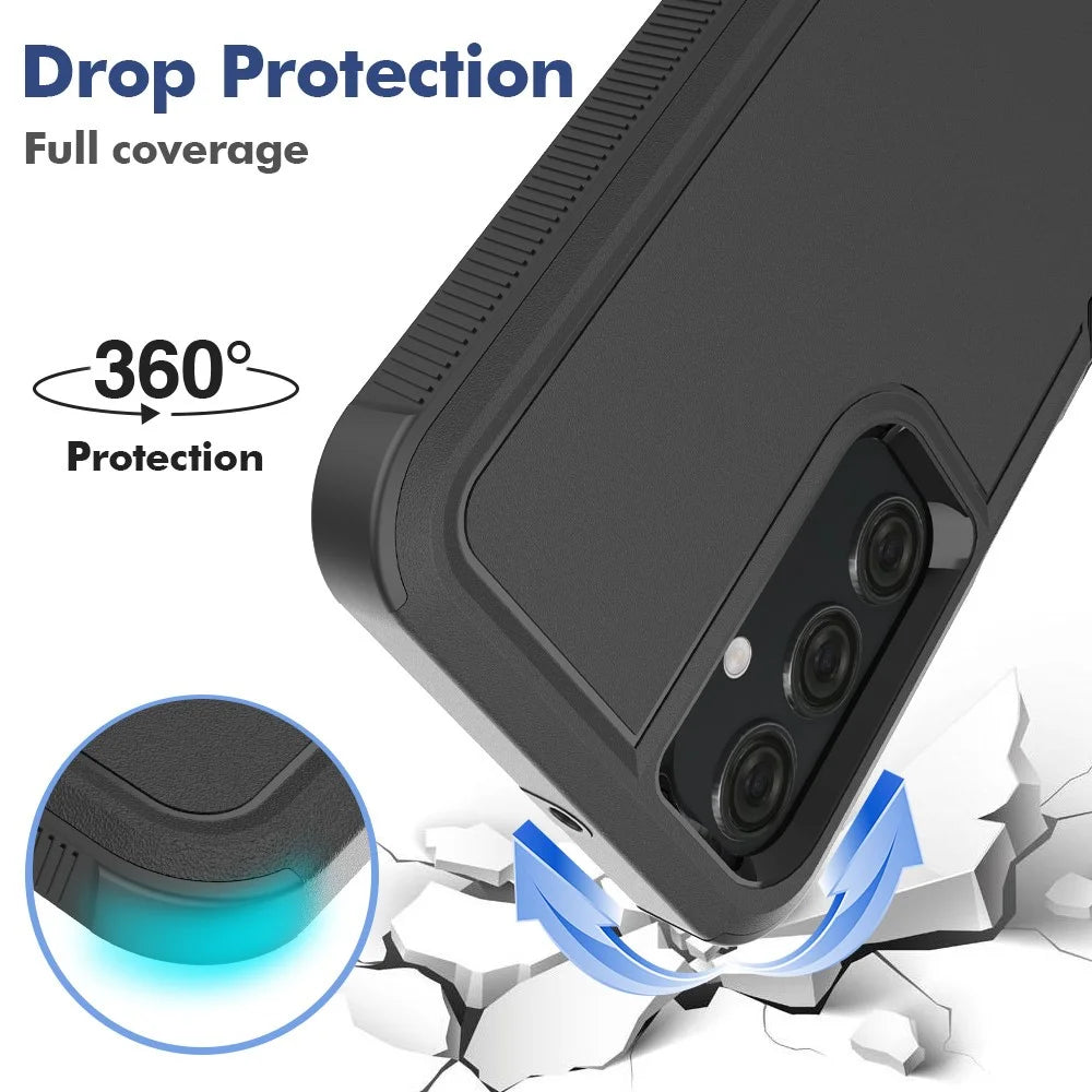 For Samsung Galaxy A25 5G (Global) (161.0 x 76.5 x 8.3mm) Phone Case PC+TPU Shockproof Cover - Black - 4