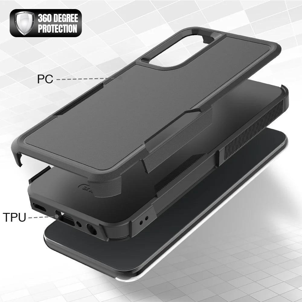 For Samsung Galaxy A25 5G (Global) (161.0 x 76.5 x 8.3mm) Phone Case PC+TPU Shockproof Cover - Black - 5