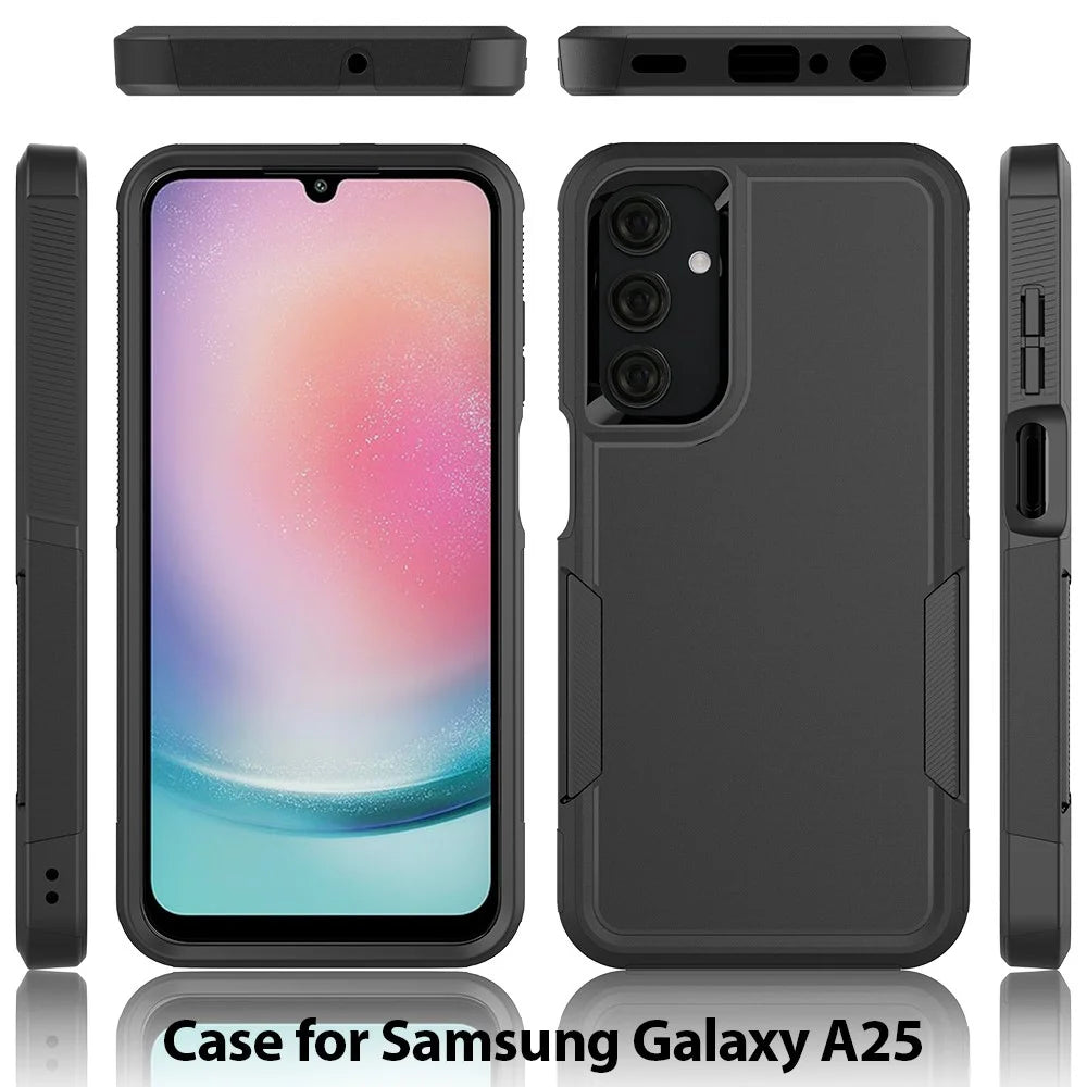 For Samsung Galaxy A25 5G (Global) (161.0 x 76.5 x 8.3mm) Phone Case PC+TPU Shockproof Cover - Black - 6
