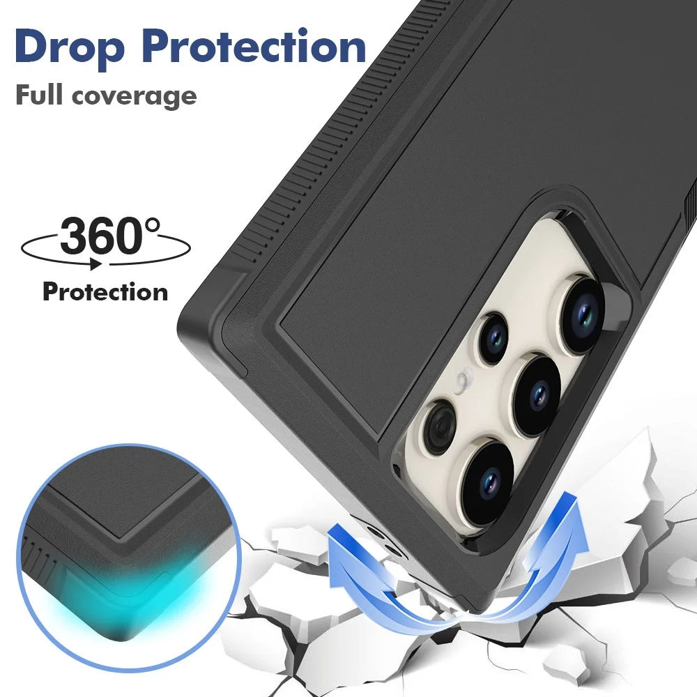 For Samsung Galaxy S24 Ultra Case Slim Hard PC+TPU Phone Protective Cover - Black - 3