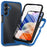 For Samsung Galaxy A15 5G Phone Case Full Protection Cover with PET Screen Protector - Dark Blue - 1