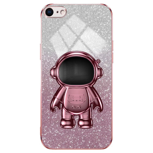 For iPhone 6 4.7-inch / 6s 4.7-inch / 7 4.7 inch / 8 4.7 inch / SE (2022) / SE (2020) Case Glitter Powder Astronaut PC+TPU Protective Cover - Pink - 1