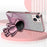 For iPhone 15 Plus Case Electroplating Kickstand PC+TPU Mobile Phone Cover - Pink - 3