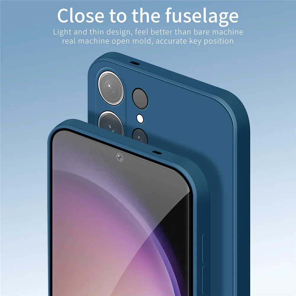 PINWUYO JK Touching Series for Samsung Galaxy S24 Ultra Case Soft TPU Mobile Phone Cover - Navy Blue - 3