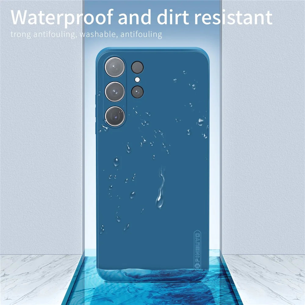 PINWUYO JK Touching Series for Samsung Galaxy S24 Ultra Case Soft TPU Mobile Phone Cover - Navy Blue - 5
