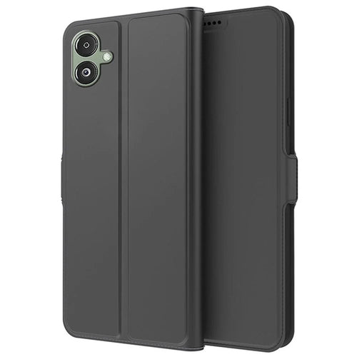 For Samsung Galaxy A05 4G Phone Case PU Leather Flip Cover - Black - 1