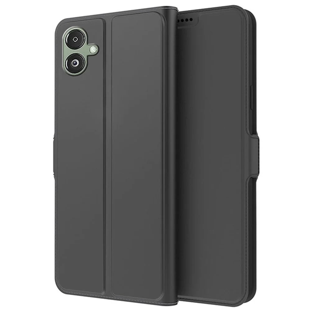 For Samsung Galaxy A05 4G Phone Case PU Leather Flip Cover - Black - 1