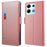 For Infinix Note 30 5G Cell Phone Cases Built-In Mirror PU Leather Stand Phone Cover - Rose Gold - 1