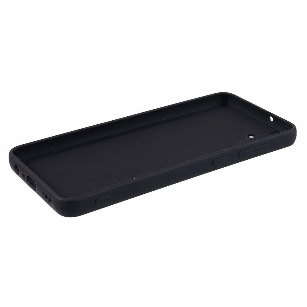 For Samsung Galaxy A05 4G TPU Case Rubberized Phone Cover with Fiber Lining - Black - 4