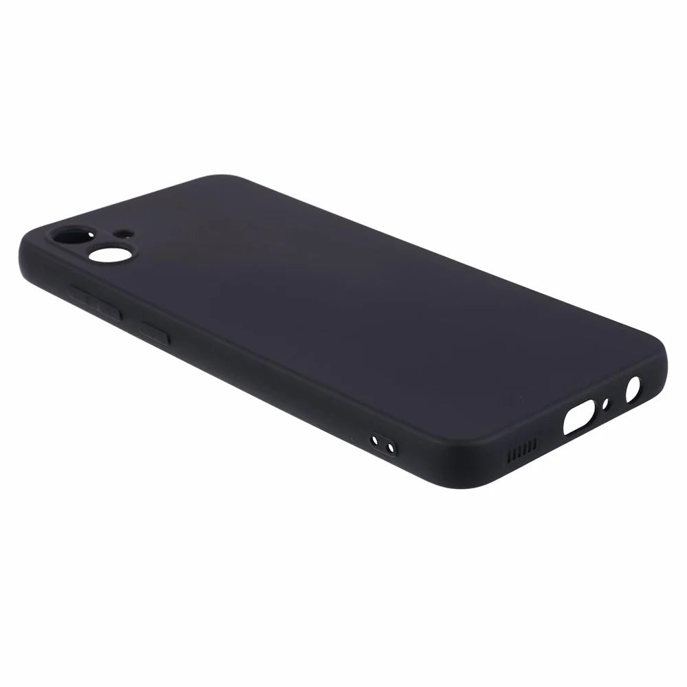 For Samsung Galaxy A05 4G TPU Case Rubberized Phone Cover with Fiber Lining - Black - 5