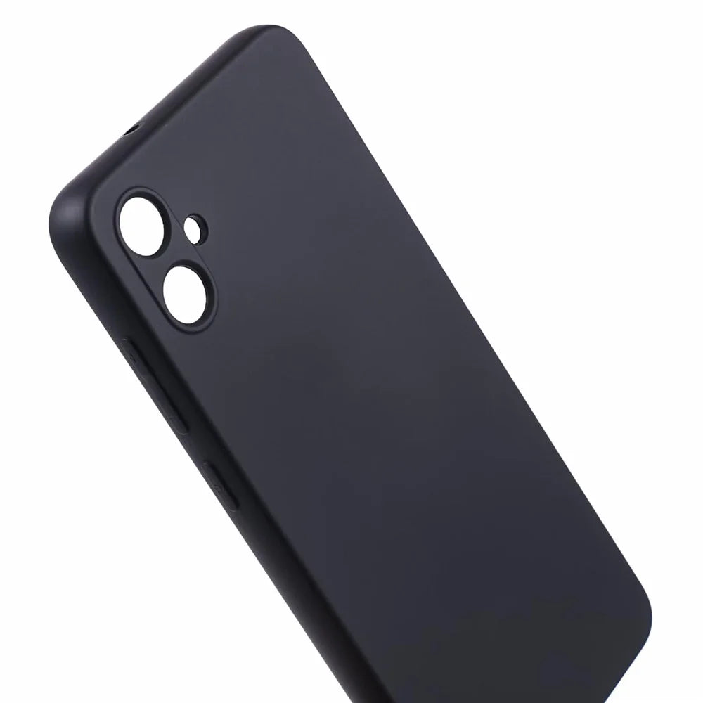 For Samsung Galaxy A05 4G TPU Case Rubberized Phone Cover with Fiber Lining - Black - 6