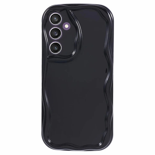 YX Series For Samsung Galaxy S23 FE Phone Case Wave Shape Soft TPU Cover (Precise Cutout) - Black - 1