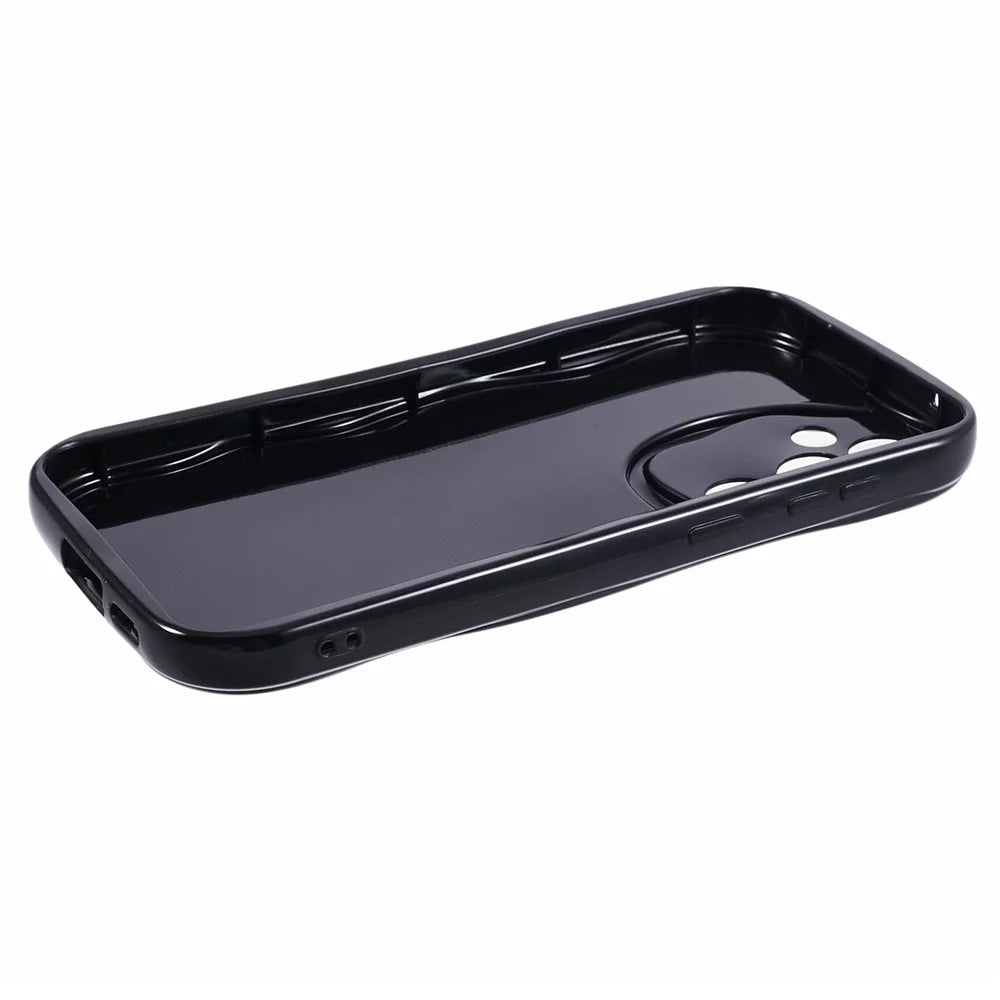 YX Series For Samsung Galaxy S23 FE Phone Case Wave Shape Soft TPU Cover (Precise Cutout) - Black - 4