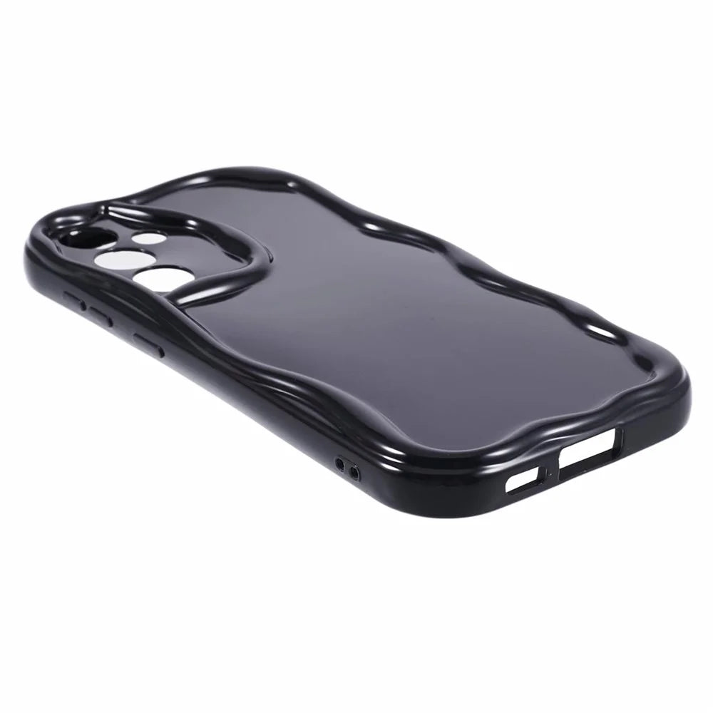 YX Series For Samsung Galaxy S23 FE Phone Case Wave Shape Soft TPU Cover (Precise Cutout) - Black - 5
