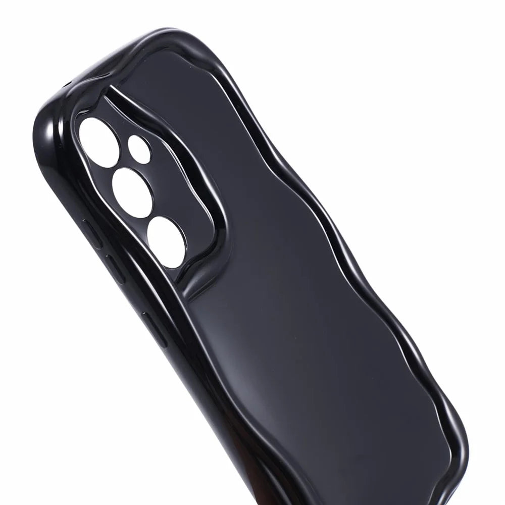 YX Series For Samsung Galaxy S23 FE Phone Case Wave Shape Soft TPU Cover (Precise Cutout) - Black - 6