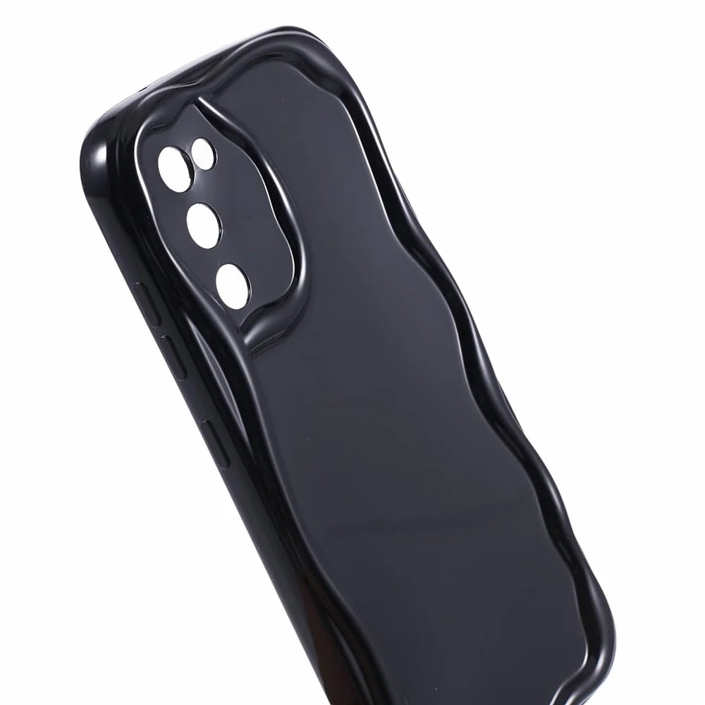 YX Series For For Samsung Galaxy S20 FE 5G / S20 FE / S20 FE 2022 / S20 Lite Case Creative Wave Shape TPU Precise Cutout Phone Shell - Black - 6