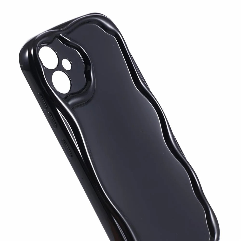 YX Series For Samsung Galaxy A05 4G Case Wave Shape Precise Cutout Mobile Phone Shell - Black - 6