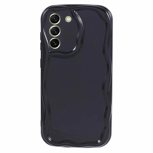 YX Series For Samsung Galaxy S21 FE 5G Case Wave Design Soft TPU Phone Cover (Precise Cutout) - Black - 1
