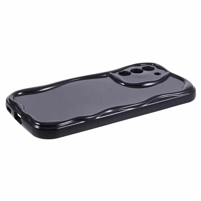 YX Series For Samsung Galaxy S21 FE 5G Case Wave Design Soft TPU Phone Cover (Precise Cutout) - Black - 4