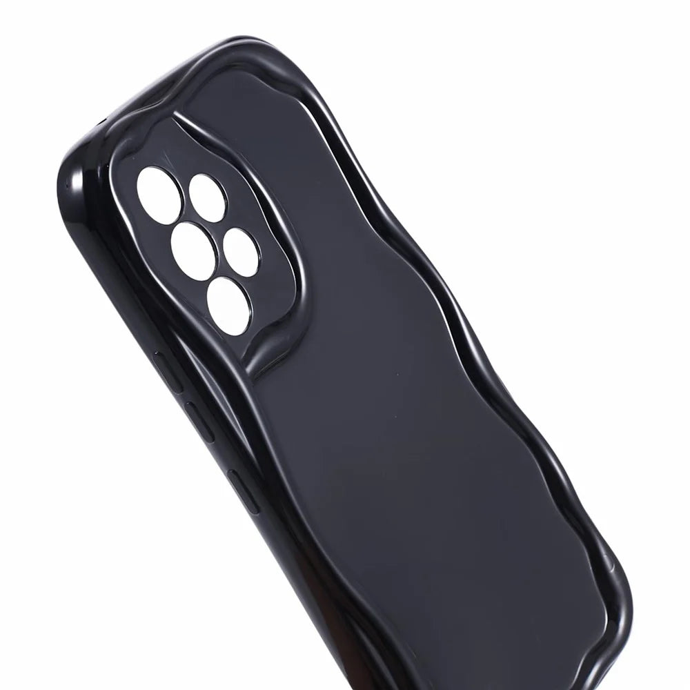 YX Series For Samsung Galaxy A32 4G (EU Version) Shockproof Case Wave Shape Precise Cutout TPU Phone Cover - Black - 6