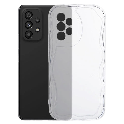 YX Series For Samsung Galaxy A33 5G TPU Case Curly Wave Frame Phone Cover (Precise Cutout) - Transparent - 1