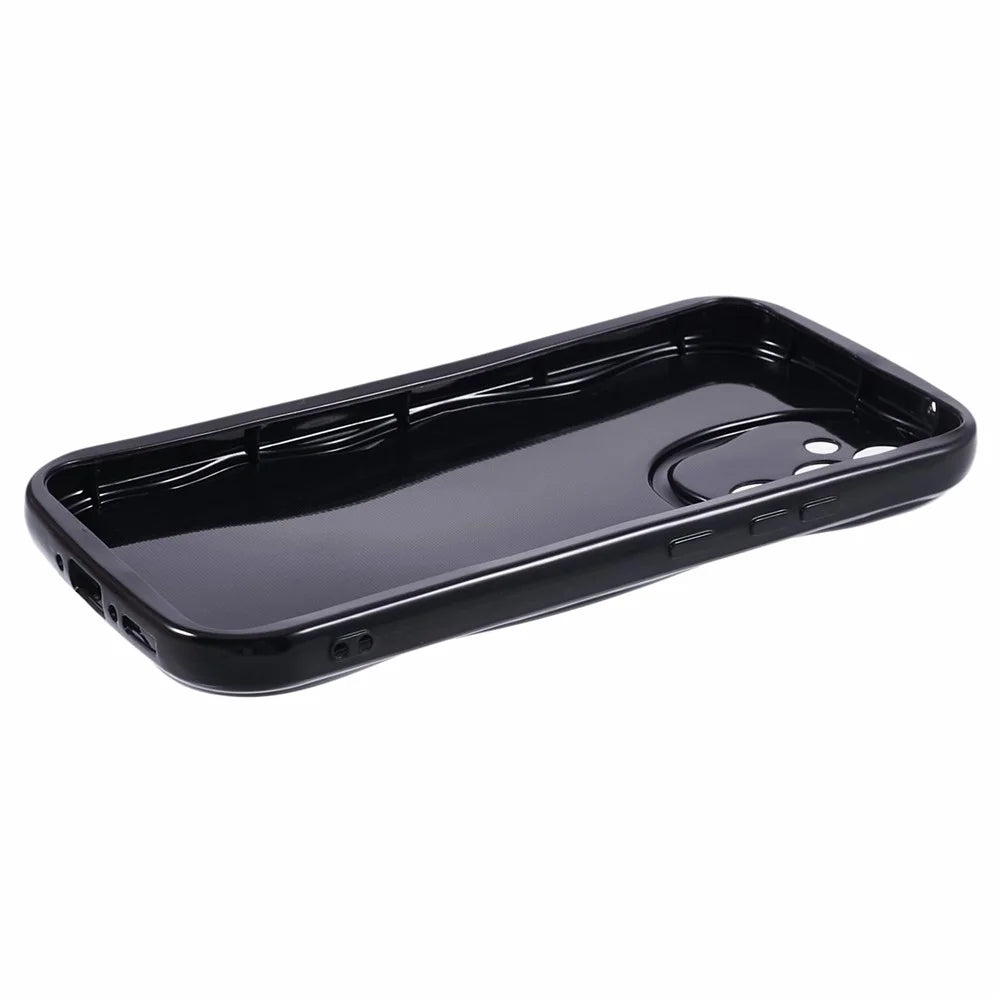 YX Series For Samsung Galaxy A14 5G / A14 4G Case Wave Curly TPU Phone Protective Cover (Precise Cutout) - Black - 4