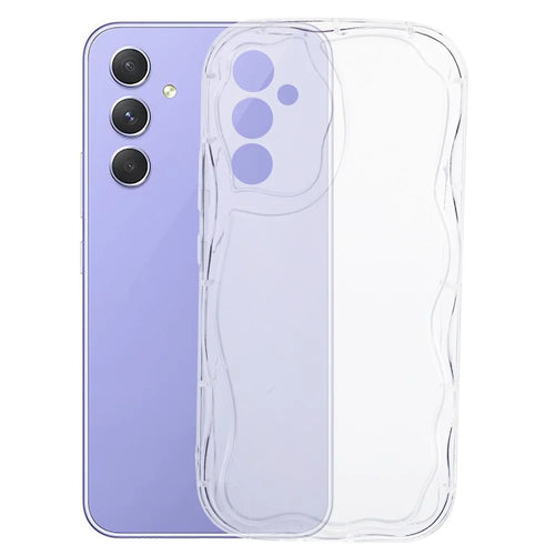 YX Series For Samsung Galaxy A24 4G (162.1 x 77.6 x 8.3mm) Case Wave Curly Precise Cutout Lens Protection Phone Cover - Transparent - 1