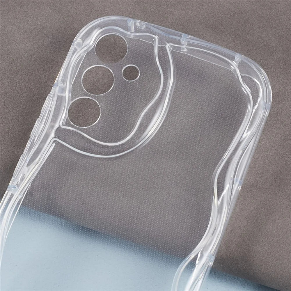 YX Series For Samsung Galaxy A24 4G (162.1 x 77.6 x 8.3mm) Case Wave Curly Precise Cutout Lens Protection Phone Cover - Transparent - 5