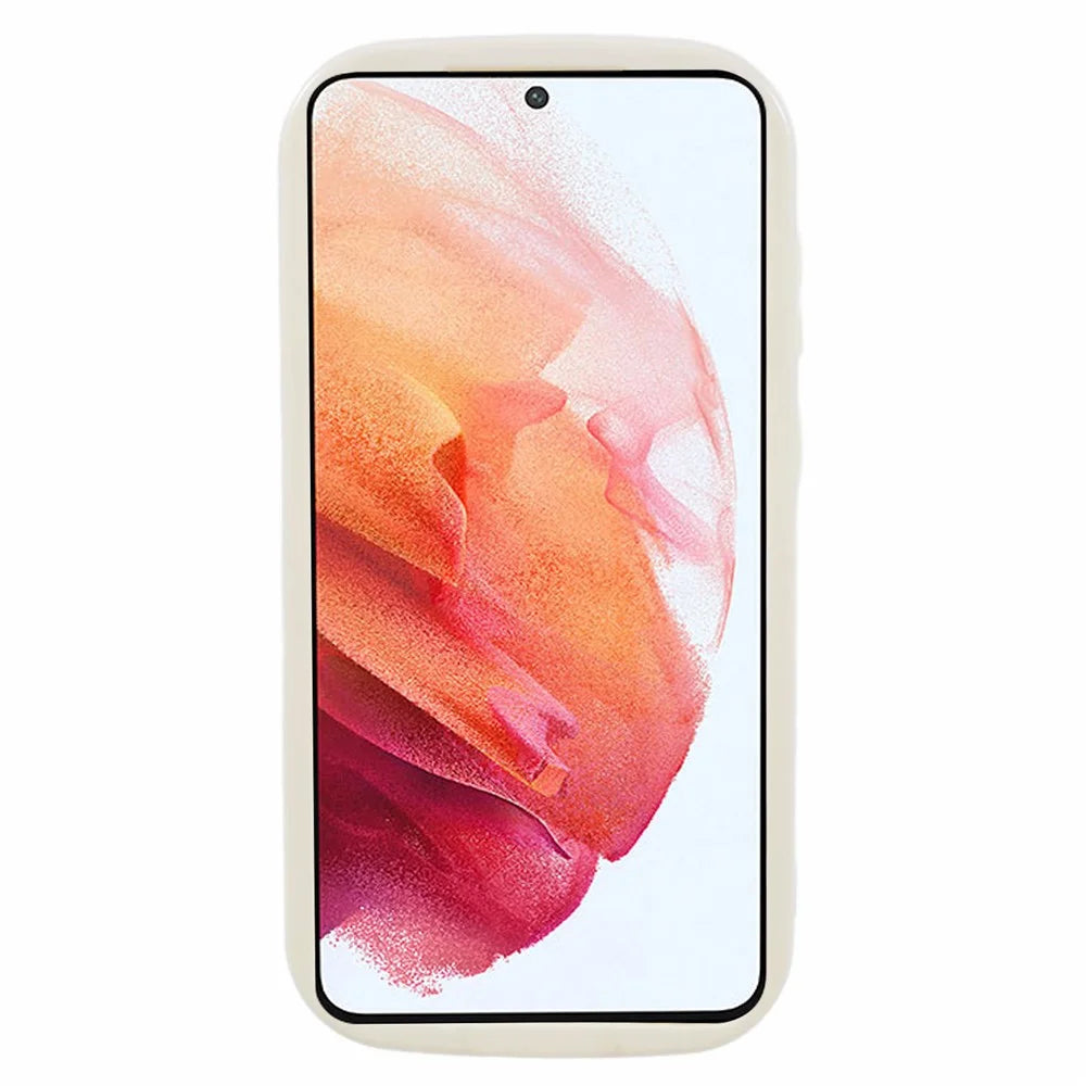 YX Series For Samsung Galaxy S21 5G / 4G Case Precise Cutout Wavy Back Phone Cover - White - 2