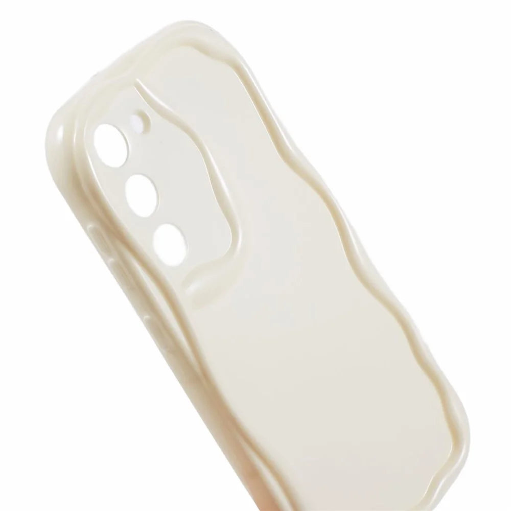 YX Series For Samsung Galaxy S21 5G / 4G Case Precise Cutout Wavy Back Phone Cover - White - 6