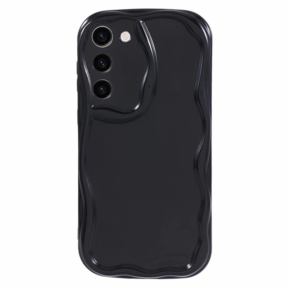 YX Series For Samsung Galaxy S23+ TPU Case Wave Shape Phone Cover (Precise Cutout) - Black - 1
