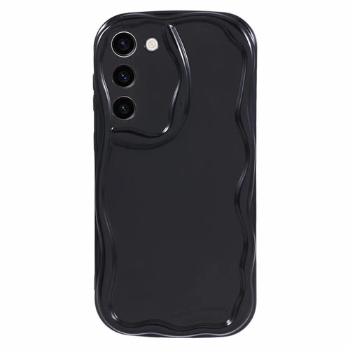 YX Series For Samsung Galaxy S23 Case Wave Shape Rugged TPU Phone Cover - Black - 1