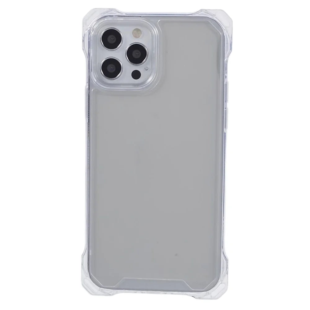 For iPhone 12 / 12 Pro Phone Case TPU+Acrylic Fall Prevention Protective Cover - Transparent - 1