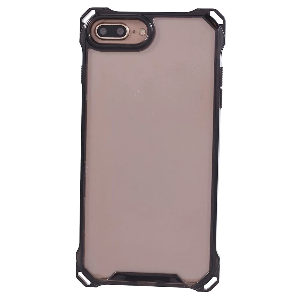 For iPhone 7 Plus / 8 Plus / 6 Plus / 6s Plus Case Four Corner Anti-Drop Phone Cover - Transparent Black - 1