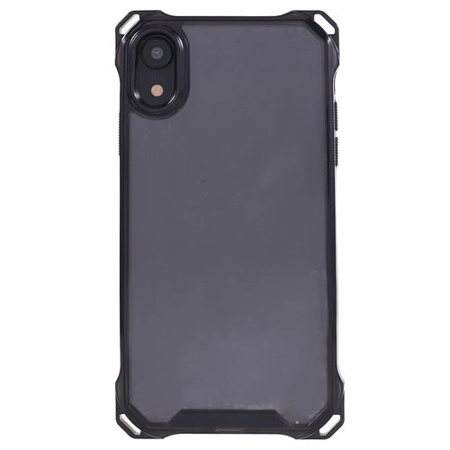 For iPhone XR 6.1 inch Case Anti-drop TPU+Acrylic Phone Back Cover (Big Rear Lens Hole) - Transparent Black - 1
