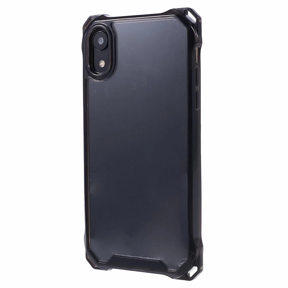 For iPhone XR 6.1 inch Case Anti-drop TPU+Acrylic Phone Back Cover (Big Rear Lens Hole) - Transparent Black - 3