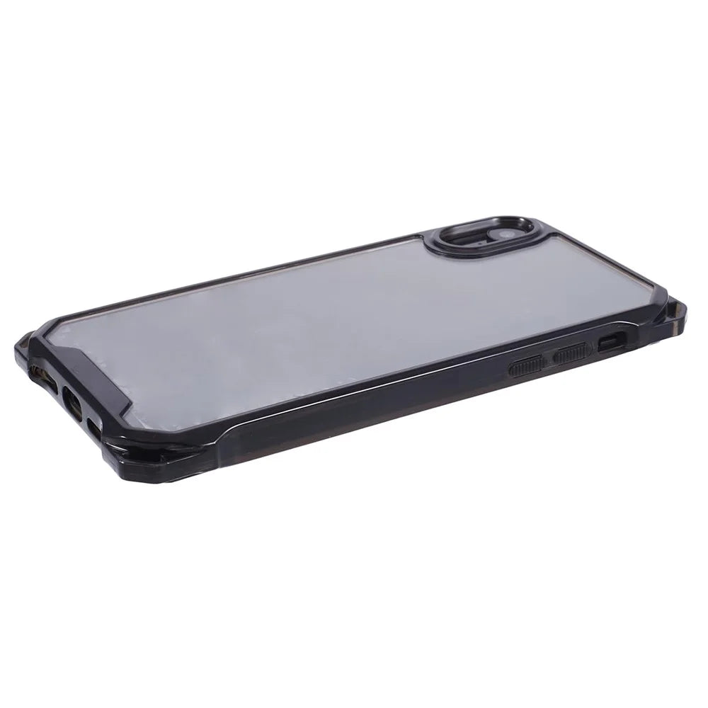 For iPhone XR 6.1 inch Case Anti-drop TPU+Acrylic Phone Back Cover (Big Rear Lens Hole) - Transparent Black - 4
