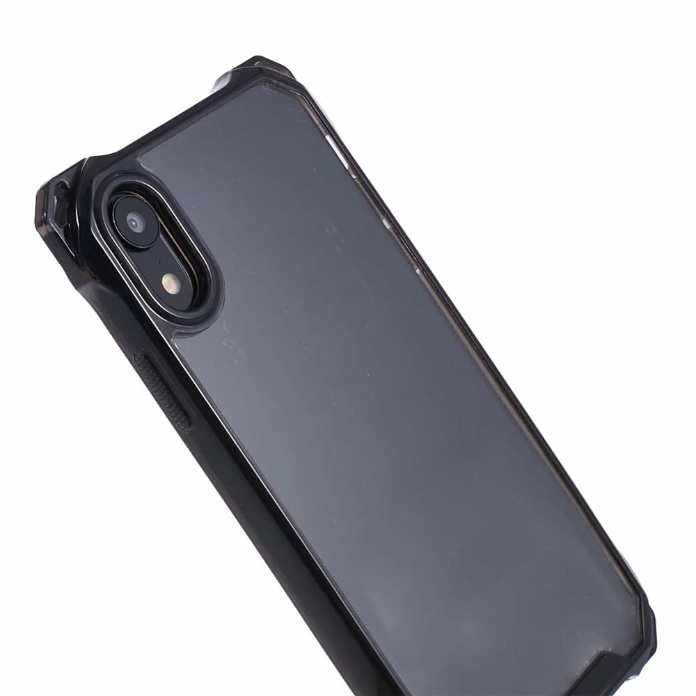 For iPhone XR 6.1 inch Case Anti-drop TPU+Acrylic Phone Back Cover (Big Rear Lens Hole) - Transparent Black - 5