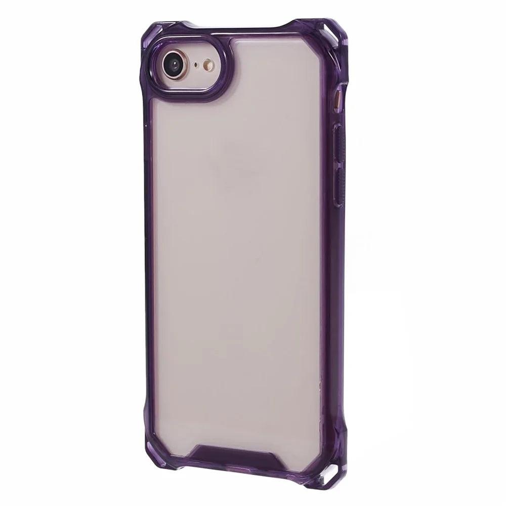 For iPhone 6 / 7 / 6s / 8 / SE (2022) / SE (2020) Case Anti-Drop TPU+Acrylic Phone Cover - Transparent Purple - 1