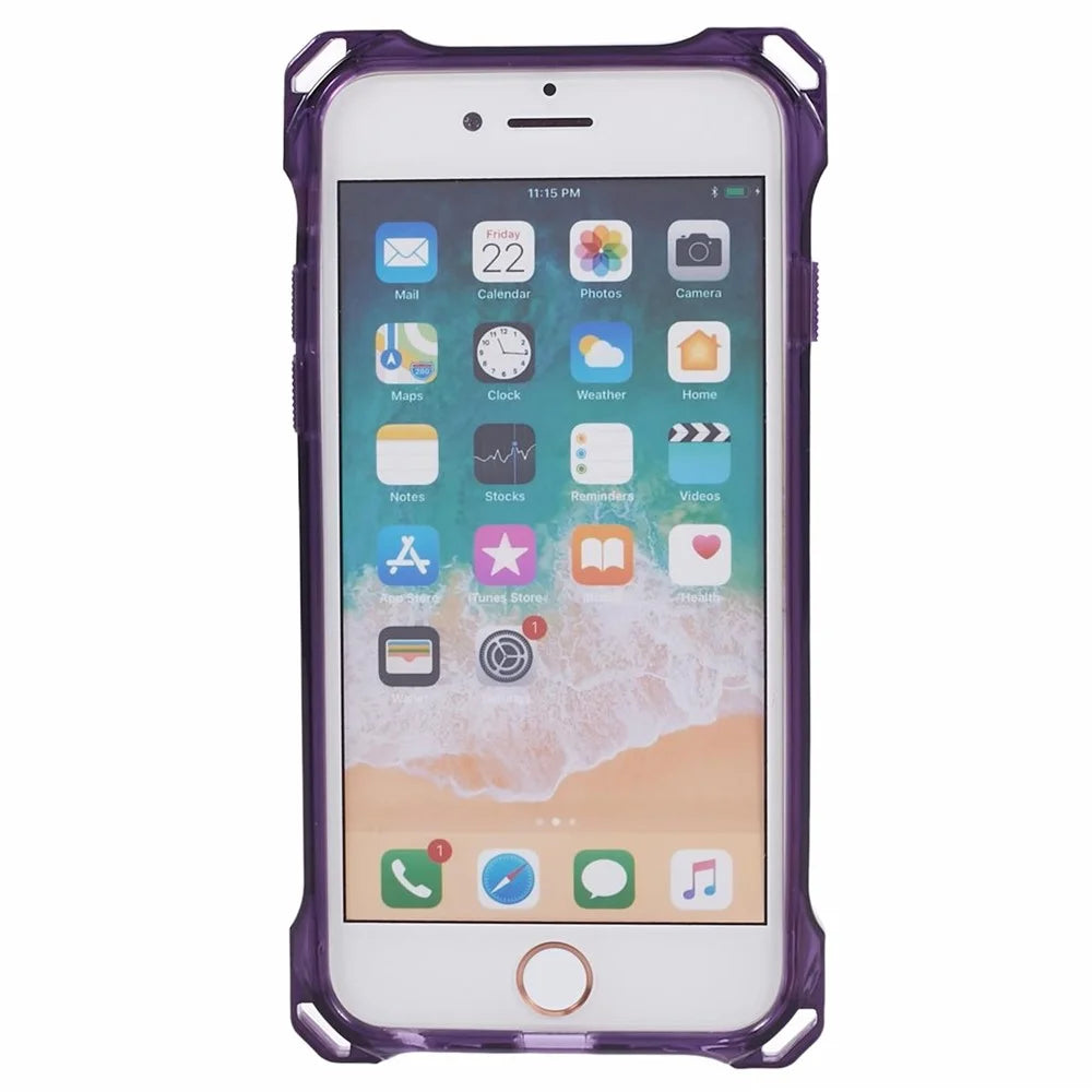 For iPhone 6 / 7 / 6s / 8 / SE (2022) / SE (2020) Case Anti-Drop TPU+Acrylic Phone Cover - Transparent Purple - 2