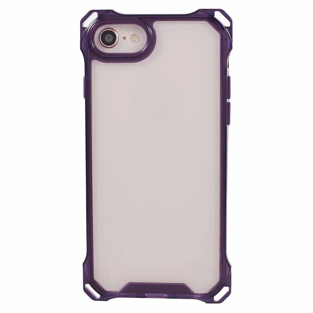 For iPhone 6 / 7 / 6s / 8 / SE (2022) / SE (2020) Case Anti-Drop TPU+Acrylic Phone Cover - Transparent Purple - 3