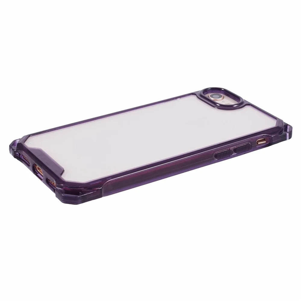 For iPhone 6 / 7 / 6s / 8 / SE (2022) / SE (2020) Case Anti-Drop TPU+Acrylic Phone Cover - Transparent Purple - 4