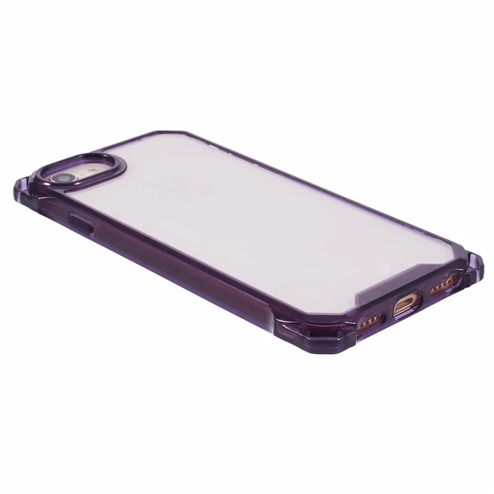 For iPhone 6 / 7 / 6s / 8 / SE (2022) / SE (2020) Case Anti-Drop TPU+Acrylic Phone Cover - Transparent Purple - 5