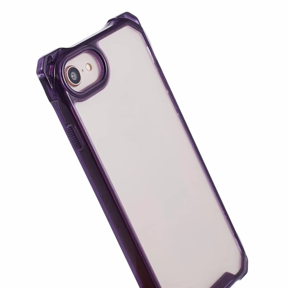 For iPhone 6 / 7 / 6s / 8 / SE (2022) / SE (2020) Case Anti-Drop TPU+Acrylic Phone Cover - Transparent Purple - 6