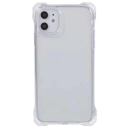 For iPhone 11 Case Reinforced Corners TPU+Acrylic Phone Guard Cover (Big Rear Lens Hole) - Transparent - 1