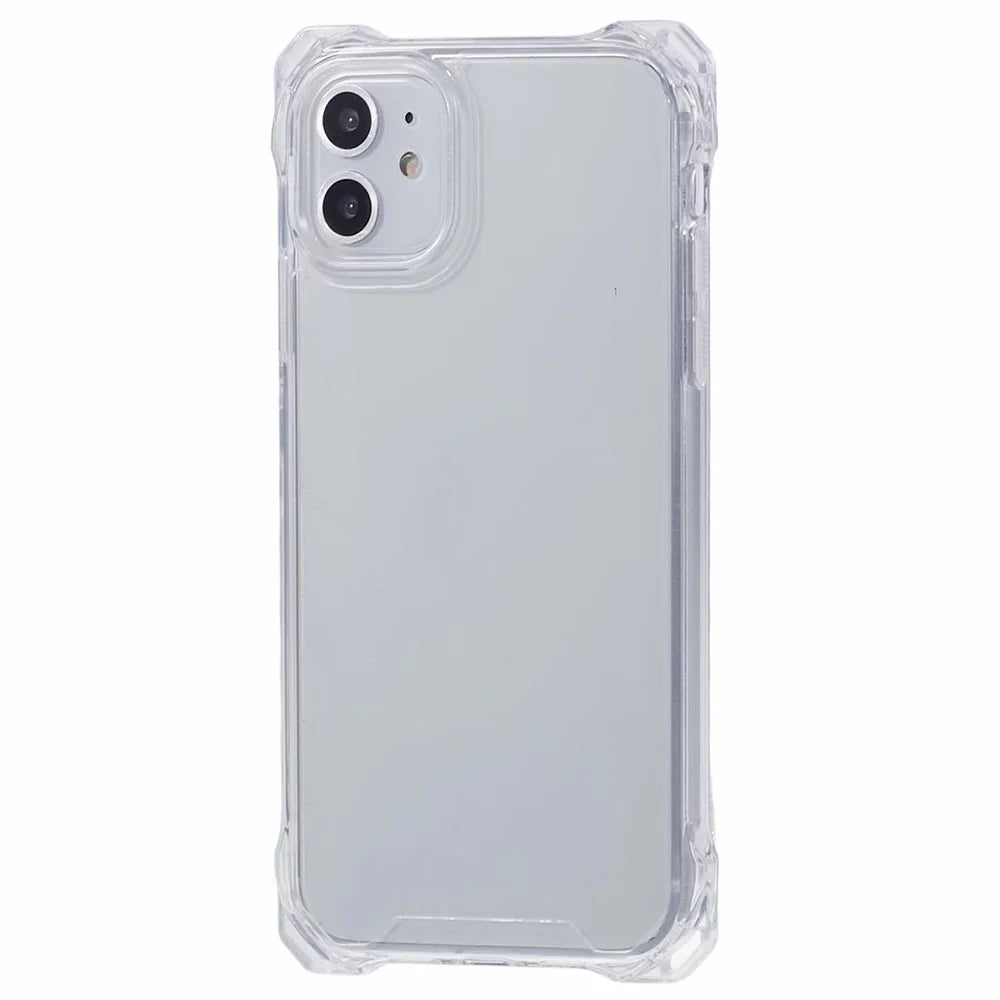 For iPhone 11 Case Reinforced Corners TPU+Acrylic Phone Guard Cover (Big Rear Lens Hole) - Transparent - 3