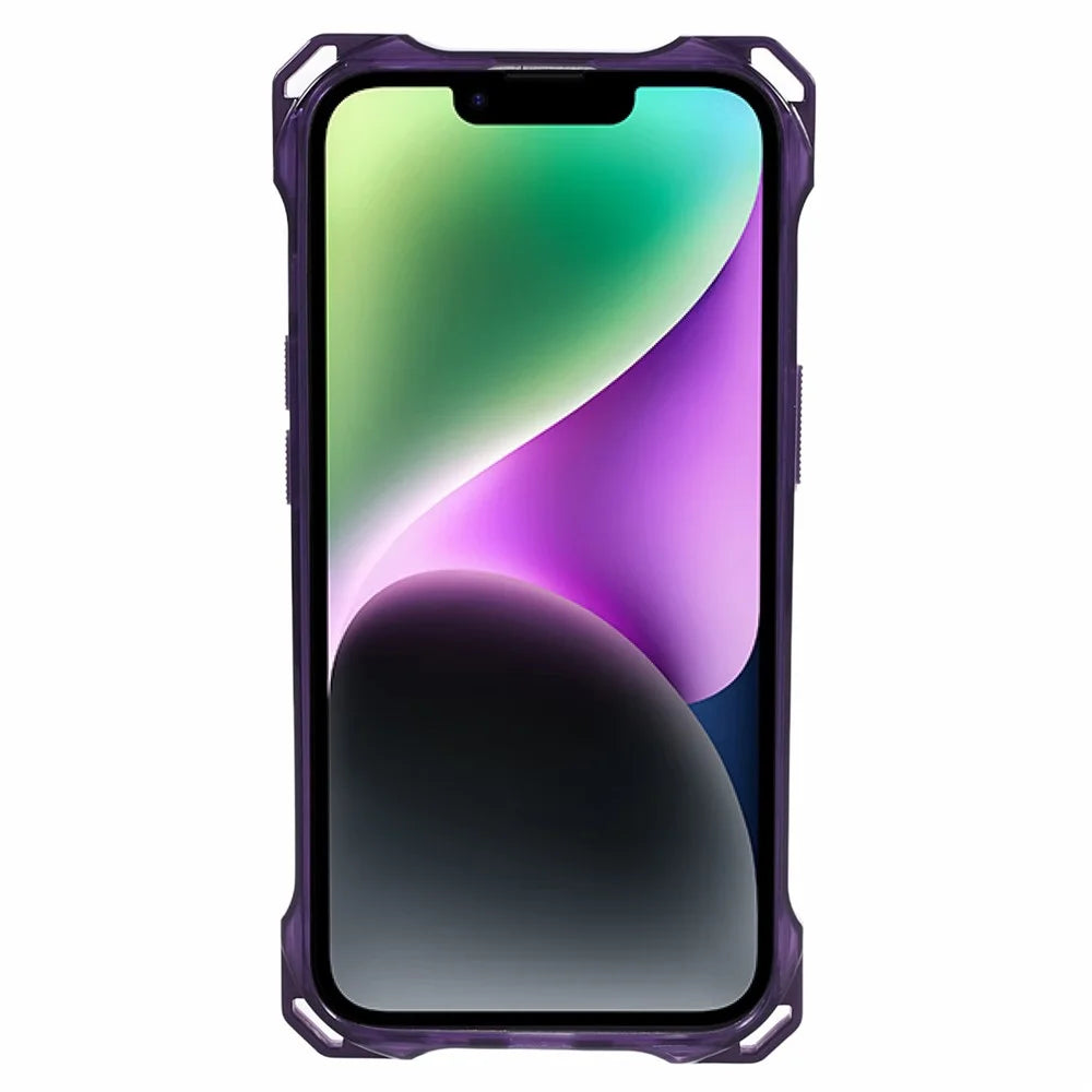 For iPhone 14 Protective Case Anti-Drop TPU+Acrylic Phone Cover - Transparent Purple - 2